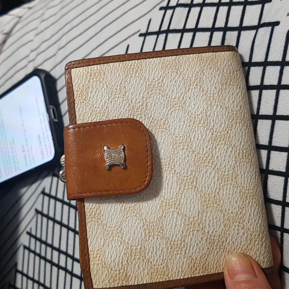 Elegant Celine Cream and Brown Wallet Compact